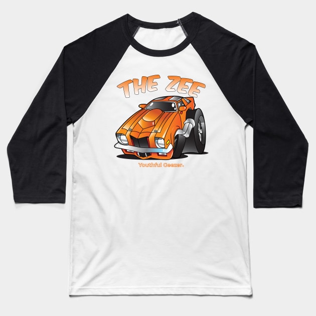 The Zee Cartoon Car Toon Baseball T-Shirt by YouthfulGeezer